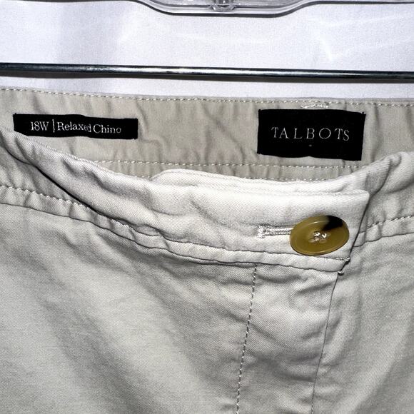 Talbots Womens Size 18W Tan Relaxed Chino Dress Slacks - Picture 3 of 7
